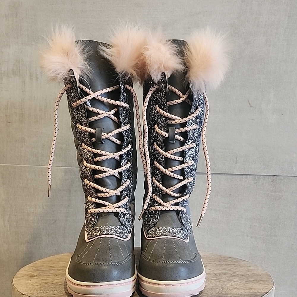 Justice stylish Fur-Lined Winter Boots with a little glitter.